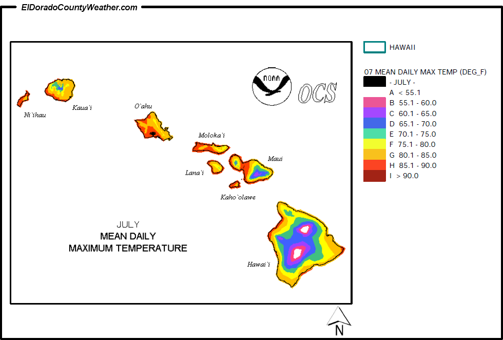 Alaska July Mean Daily Maximum Temperature